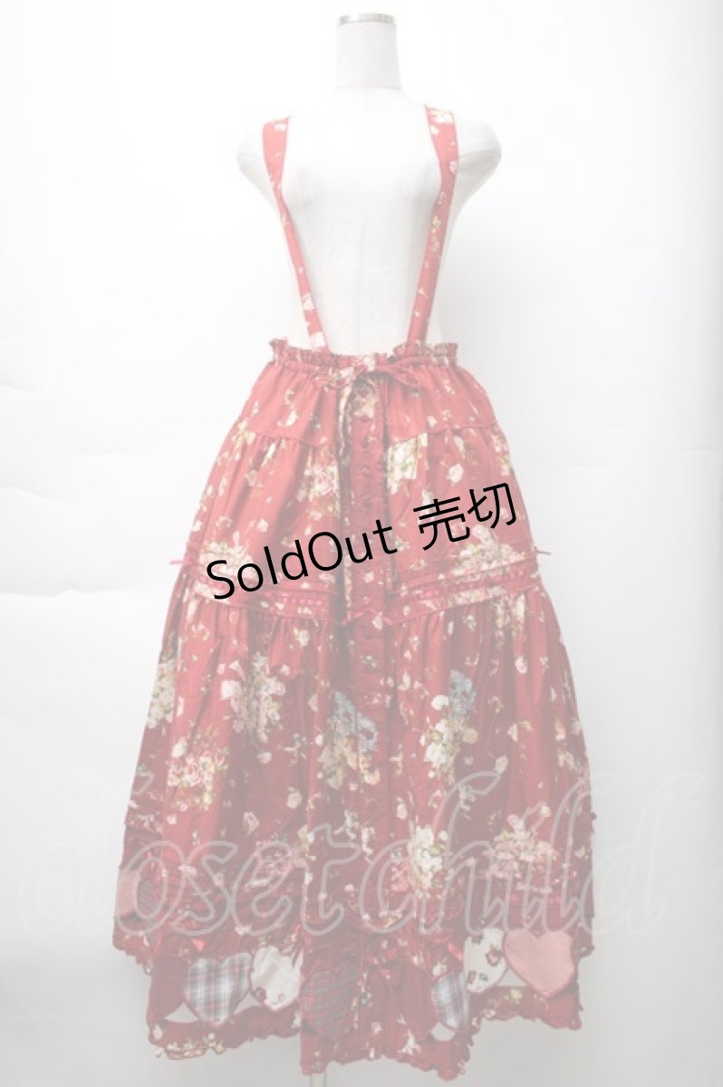 画像1: PINK HOUSE / アンジェリークローズプリントパッチワークスカート  赤 S-25-11-14-053-LO-SK-AS-ZS (1)