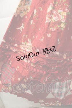 画像4: PINK HOUSE / アンジェリークローズプリントパッチワークスカート  赤 S-25-11-14-053-LO-SK-AS-ZS