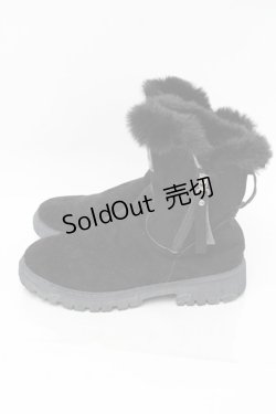 画像2: NieR Clothing / ファーブーツ  黒 S-25-11-14-005-PU-SH-HR-ZS