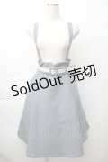【SALE】F i.n.t / ロゴベルトサスペンダー付きハイウエストジャンパースカート  ブルーグレイ S-25-11-14-054-CA-OP-HR-ZT517