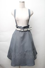 F i.n.t / ロゴベルトサスペンダー付きハイウエストジャンパースカート  ブルーグレイ S-25-11-14-054-CA-OP-HR-ZS