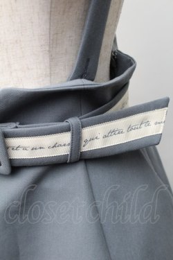 画像3: F i.n.t / ロゴベルトサスペンダー付きハイウエストジャンパースカート  ブルーグレイ S-25-11-14-054-CA-OP-HR-ZS