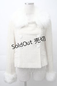 metamorphose / くまちゃんリボンショートコート（ラメ入りウールワッフル）  キナリ S-25-11-14-058-ME-JA-HR-ZS