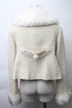 画像2: metamorphose / くまちゃんリボンショートコート（ラメ入りウールワッフル）  キナリ S-25-11-14-058-ME-JA-HR-ZS