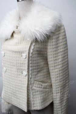 画像3: metamorphose / くまちゃんリボンショートコート（ラメ入りウールワッフル）  キナリ S-25-11-14-058-ME-JA-HR-ZS