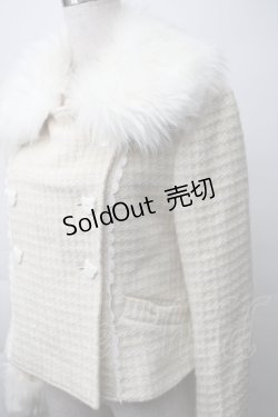 画像3: metamorphose / くまちゃんリボンショートコート（ラメ入りウールワッフル）  キナリ S-25-11-14-058-ME-JA-HR-ZS