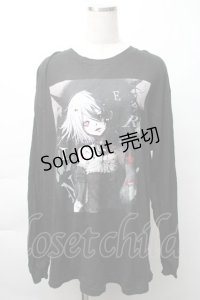 NieR Clothing / プリントロングTシャツ  黒 S-25-11-14-059-PU-BL-HR-ZS