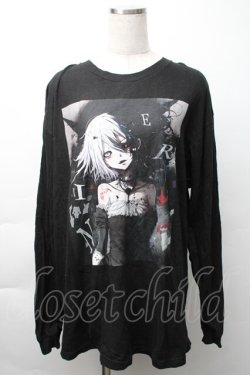 画像1: NieR Clothing / プリントロングTシャツ  黒 S-25-11-14-059-PU-BL-HR-ZS