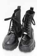 NieR Clothing / レースアップ厚底ブーツ  黒 S-25-11-14-006-PU-SH-HR-ZS