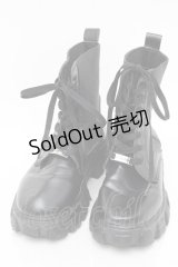 NieR Clothing / レースアップ厚底ブーツ  黒 S-25-11-14-006-PU-SH-HR-ZS