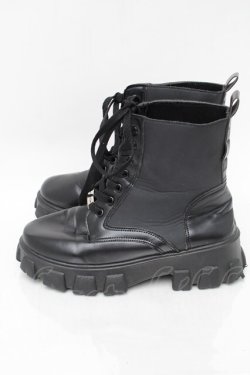 画像2: NieR Clothing / レースアップ厚底ブーツ  黒 S-25-11-14-006-PU-SH-HR-ZS
