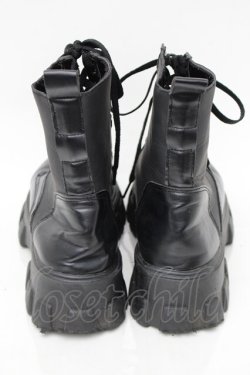 画像3: NieR Clothing / レースアップ厚底ブーツ  黒 S-25-11-14-006-PU-SH-HR-ZS