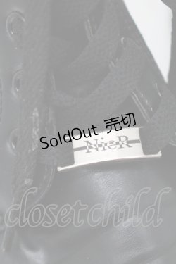 画像4: NieR Clothing / レースアップ厚底ブーツ  黒 S-25-11-14-006-PU-SH-HR-ZS