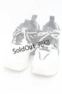 NieR Clothing / バイカラー厚底スニーカー  黒ｘ白 S-25-11-14-009-PU-SH-HR-ZS