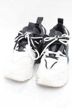 画像1: NieR Clothing / バイカラー厚底スニーカー  黒ｘ白 S-25-11-14-009-PU-SH-HR-ZS