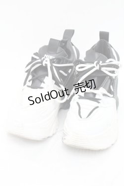 画像1: NieR Clothing / バイカラー厚底スニーカー  黒ｘ白 S-25-11-14-009-PU-SH-HR-ZS