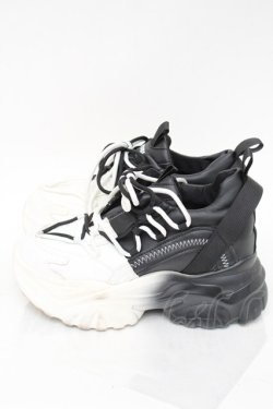 画像2: NieR Clothing / バイカラー厚底スニーカー  黒ｘ白 S-25-11-14-009-PU-SH-HR-ZS