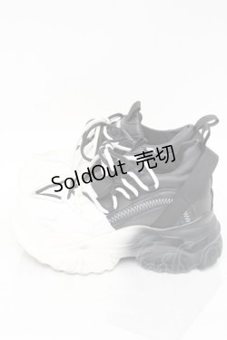 画像2: NieR Clothing / バイカラー厚底スニーカー  黒ｘ白 S-25-11-14-009-PU-SH-HR-ZS