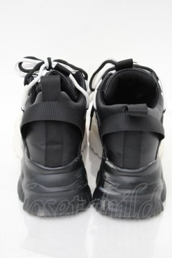 画像3: NieR Clothing / バイカラー厚底スニーカー  黒ｘ白 S-25-11-14-009-PU-SH-HR-ZS