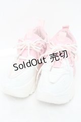 NieR Clothing / バイカラー厚底スニーカー  ピンクｘ白 S-25-11-14-010-PU-SH-HR-ZS