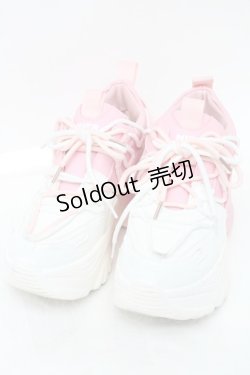 画像1: NieR Clothing / バイカラー厚底スニーカー  ピンクｘ白 S-25-11-14-010-PU-SH-HR-ZS