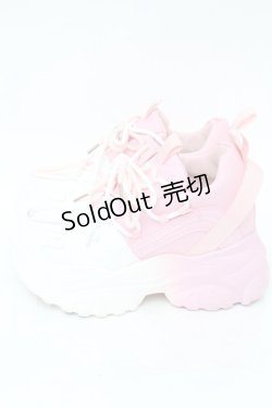 画像2: NieR Clothing / バイカラー厚底スニーカー  ピンクｘ白 S-25-11-14-010-PU-SH-HR-ZS