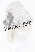 axes femme / カメオ付きファー帽子  グレー S-25-11-14-011-AX-TO-HR-ZS