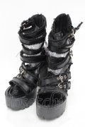 NieR Clothing / ベルトデザインヒールサンダル  黒 S-25-11-14-002-PU-SH-HR-ZS
