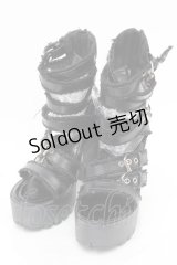 NieR Clothing / ベルトデザインヒールサンダル  黒 S-25-11-14-002-PU-SH-HR-ZS