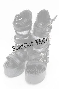 NieR Clothing / ベルトデザインヒールサンダル  黒 S-25-11-14-002-PU-SH-HR-ZS