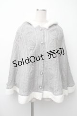 axes femme / 裏ボアニットポンチョ  グレー S-25-11-14-013-AX-JA-AS-ZS