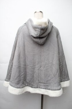 画像2: axes femme / 裏ボアニットポンチョ  グレー S-25-11-14-013-AX-JA-AS-ZS