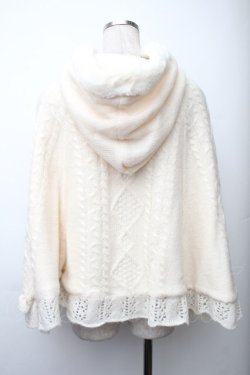 画像2: axes femme POETIQUE / リボン裏ボアニットケープ  キナリ S-25-11-14-014-AX-JA-HR-ZS