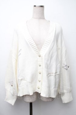 画像1: axes femme / ランダム刺繍ニットカーデ  オフ S-25-11-14-015-AX-BL-HR-ZS