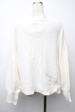 画像2: axes femme / ランダム刺繍ニットカーデ  オフ S-25-11-14-015-AX-BL-HR-ZS