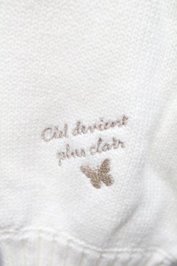 画像4: axes femme / ランダム刺繍ニットカーデ  オフ S-25-11-14-015-AX-BL-HR-ZS