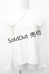 axes femme POETIQUE / フリルビッグ襟ブラウス  アイボリー S-25-11-14-016-AX-BL-HR-ZS