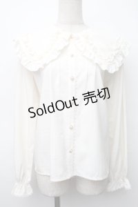 axes femme POETIQUE / フリルビッグ襟ブラウス  アイボリー S-25-11-14-016-AX-BL-HR-ZS