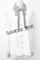 MA*RS / 肩開きフリルブラウス  白ｘ黒 S-25-11-14-017-EL-BL-AS-ZS