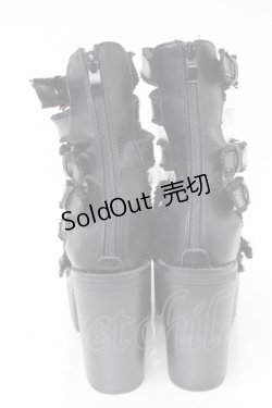 画像3: NieR Clothing / ベルトデザインヒールサンダル  黒 S-25-11-14-002-PU-SH-HR-ZS