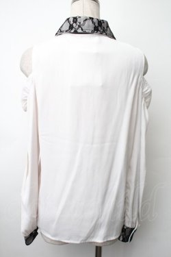 画像2: MA*RS / 肩開きフリルブラウス  白ｘ黒 S-25-11-14-017-EL-BL-AS-ZS