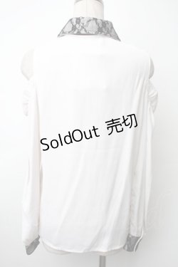 画像2: MA*RS / 肩開きフリルブラウス  白ｘ黒 S-25-11-14-017-EL-BL-AS-ZS