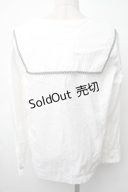 画像2: Fi.n.t / ギンガムタイ付きセーラーブラウス  白 S-25-11-14-018-CA-BL-HR-ZS