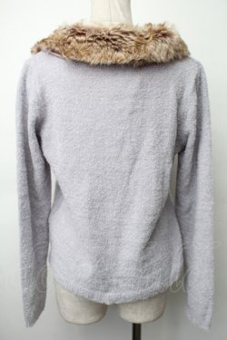 画像2: axes femme / ファー襟ニットカーディガン  サックス S-25-11-14-019-AX-TO-AS-ZS
