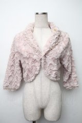 axes femme / ビジューファーボレロ  ベージュ S-25-11-14-020-AX-TO-HR-ZS