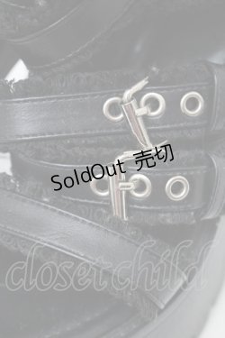 画像4: NieR Clothing / ベルトデザインヒールサンダル  黒 S-25-11-14-002-PU-SH-HR-ZS