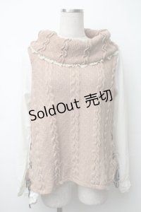 axes femme / サイド編み上げニットトップス  ベージュ S-25-11-14-023-AX-TO-AS-ZS