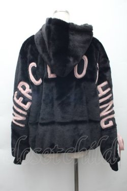 画像2: NieR Clothing / ロゴボアパーカー  黒ｘピンク S-25-11-14-027-PU-TO-HR-ZS