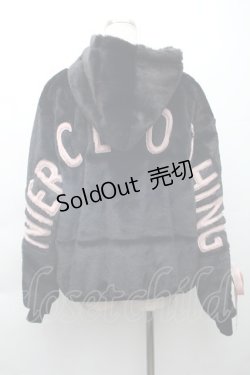 画像2: NieR Clothing / ロゴボアパーカー  黒ｘピンク S-25-11-14-027-PU-TO-HR-ZS