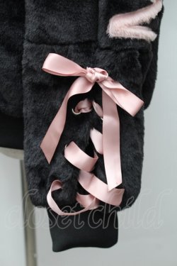 画像3: NieR Clothing / ロゴボアパーカー  黒ｘピンク S-25-11-14-027-PU-TO-HR-ZS